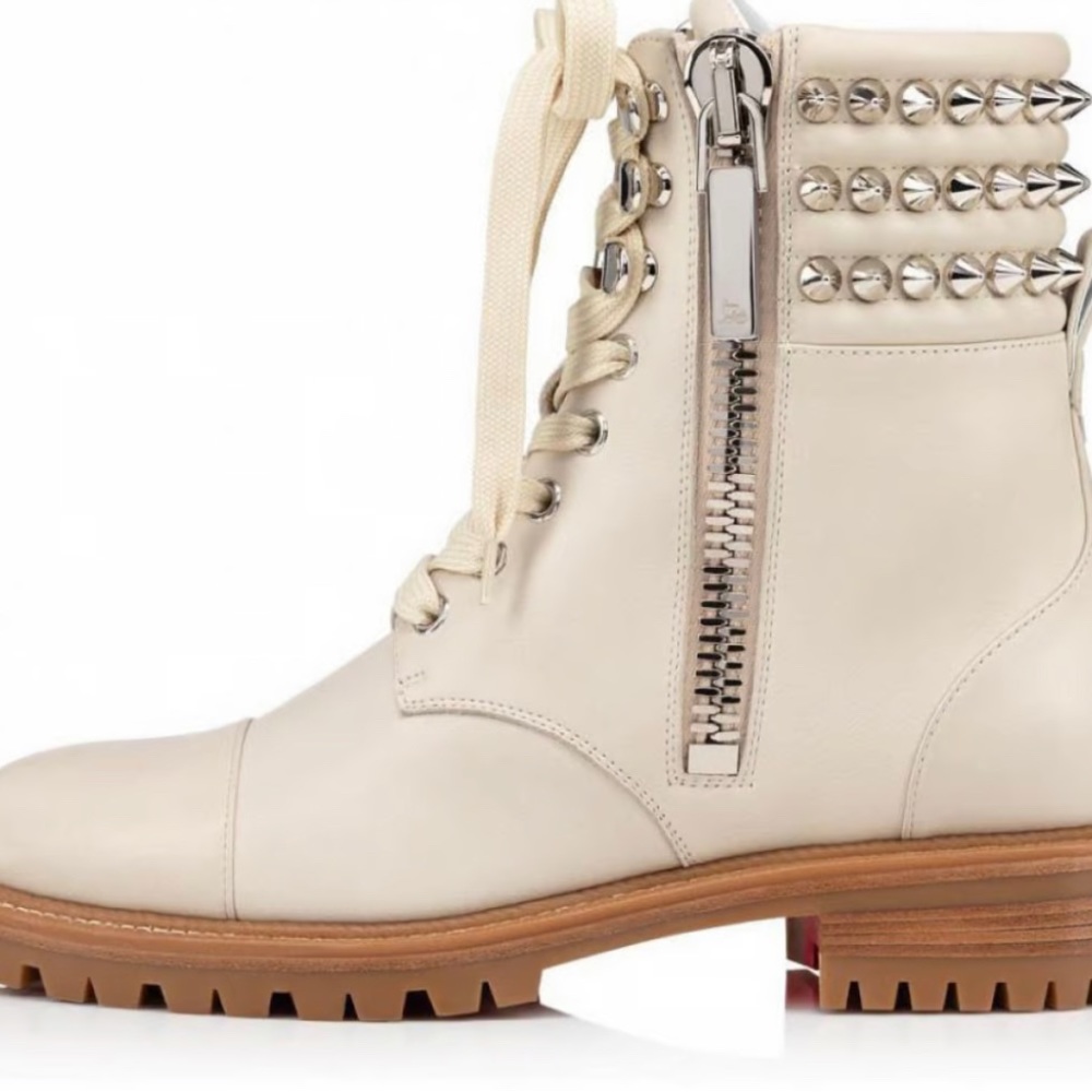 EUC Christian Louboutin Winter Spike Combat Boot